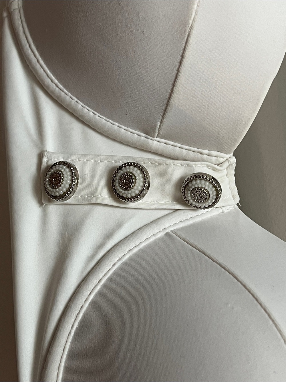 White Ruffle One-Piece Bodysuit Swimwear - Picture 4 of 8